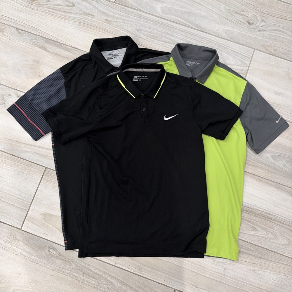 Lot Of 3 Nike Golf Dri-Fit Tour Performance Polos Size Medium